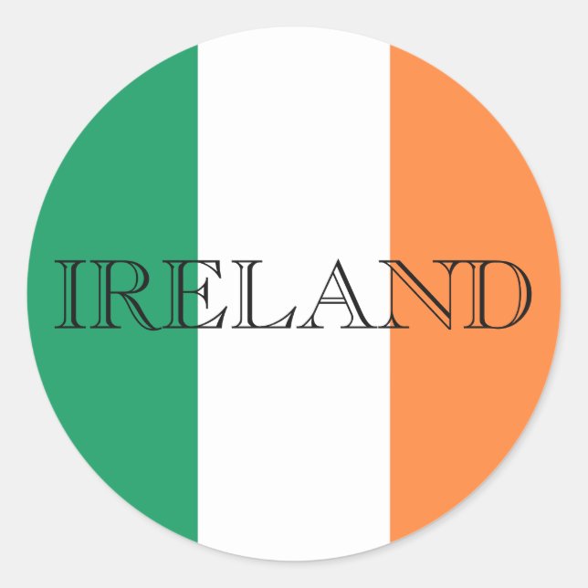 Irish Flag Ireland stkcnt Classic Round Sticker (Front)