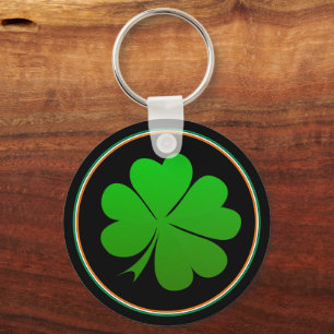 Irish Flag Keys, Lucky Clover Ireland / St Paddy Key Ring
