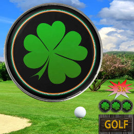 Irish Flag, Lucky Clover Golf Ball Marker, Ireland