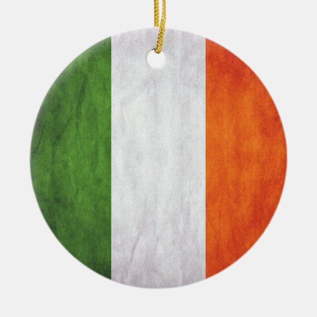 Irish Flag & Nollaig Shona Duit Christmas Ornament (Front)