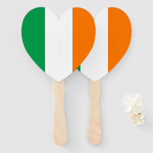 Irish flag of Ireland custom heart shape wedding Hand Fan