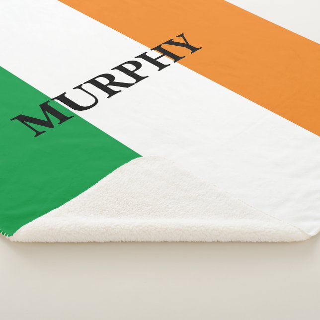 Irish flag of Ireland custom Sherpa fleece blanket (3/4)