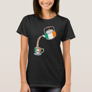 Irish Flag Of Ireland With Teapot & Teacup T-Shirt