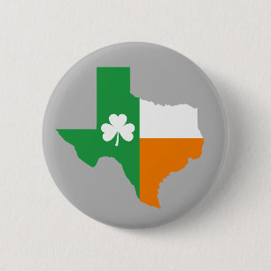 Irish Flag of Texas 6 Cm Round Badge