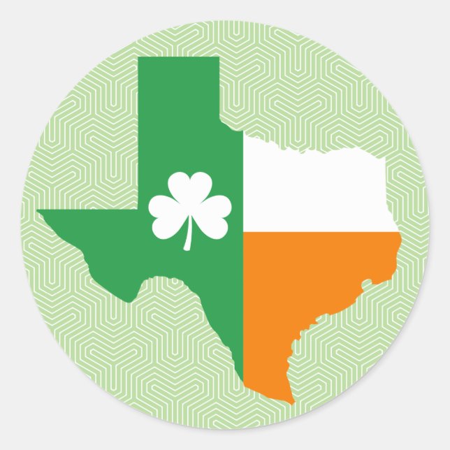 Irish Flag of Texas Classic Round Sticker (Front)