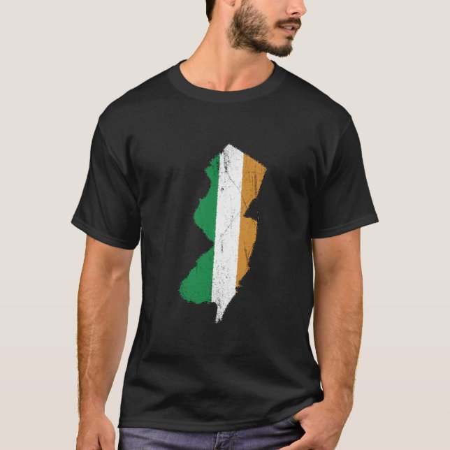 Irish Flag over New Jersey T-Shirt (Front)