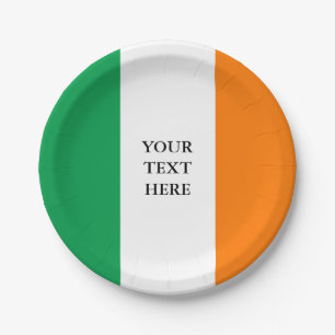 Irish flag paper plates for St Patrick's Day party
