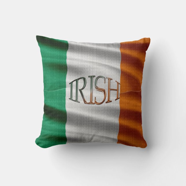 Irish Flag Patriotic Celtic Ireland Cushion (Front)