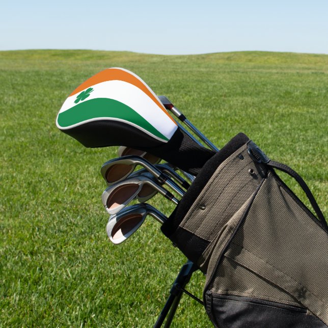 Irish Flag Patriotic Ireland Flag Luck Clover Golf Head Cover (In Situ)