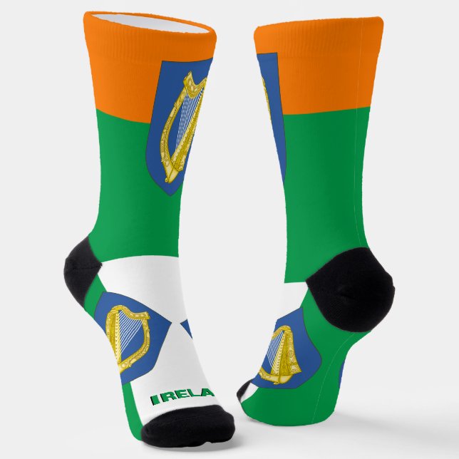Irish Flag Patriotic, Sustainable Ireland Premium Socks (Angled)