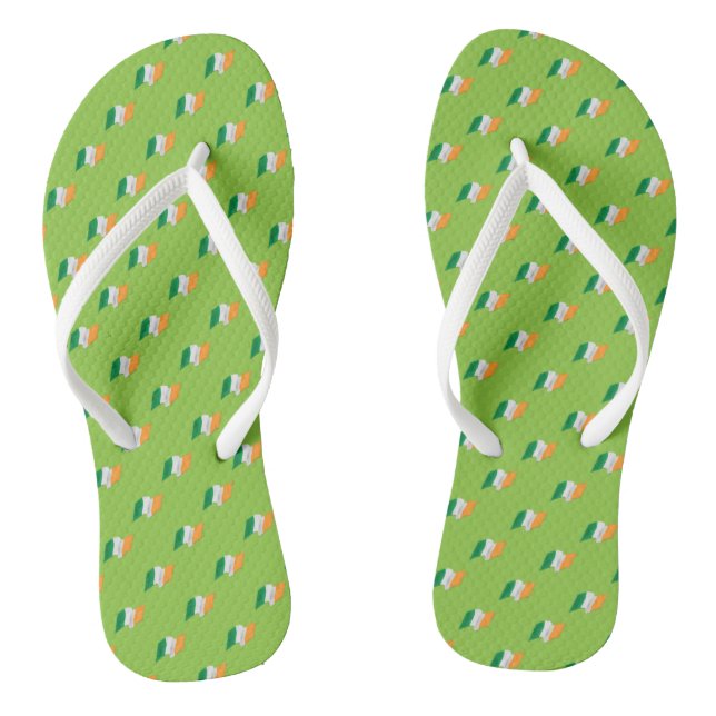 Irish Flag Pattern Flip Flops (Footbed)