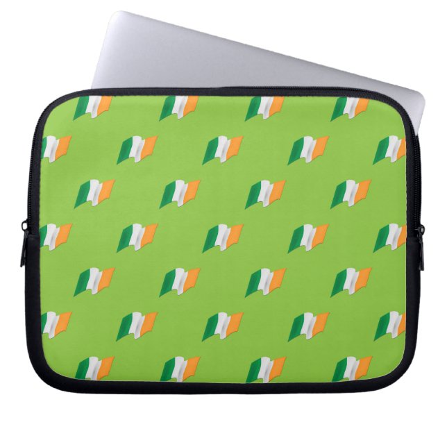 Irish Flag Pattern Laptop Sleeve (Front)