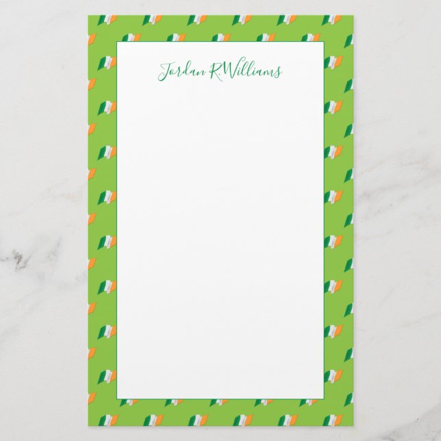 Irish Flag Pattern Stationery (Front)