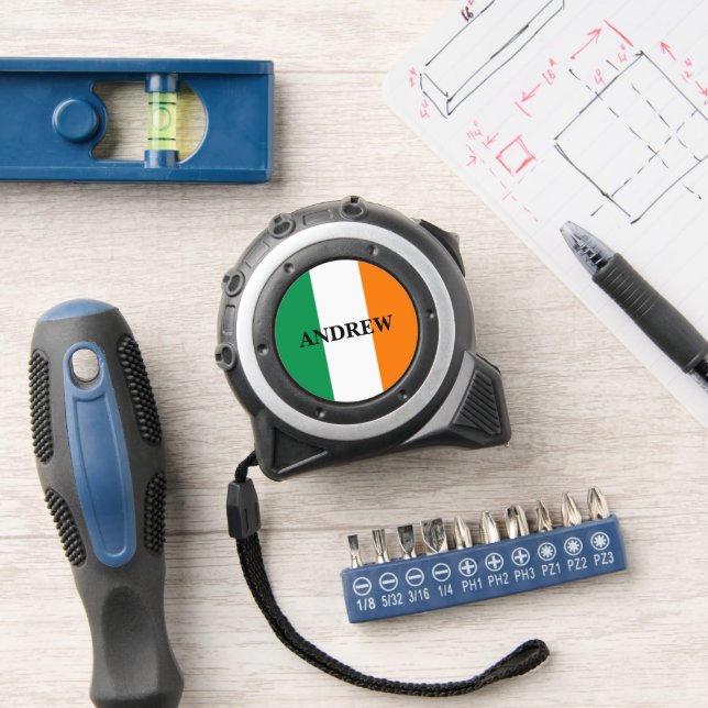 Irish flag personalised retractable measuring tape 1 (Workshop)