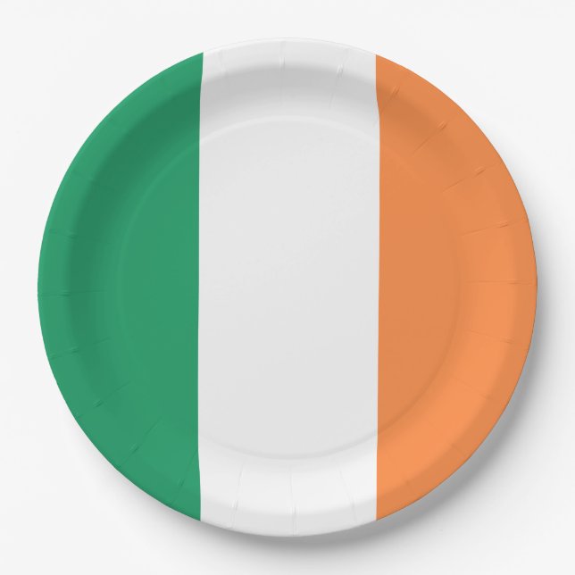 Irish Flag (Republic of Ireland) (ROI) (Eire) Paper Plate (Front)