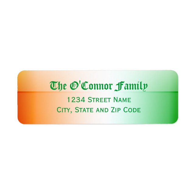 Irish Flag Return Address Label (Front)