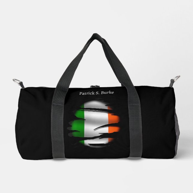 Irish Flag Ripped Personalised Duffle Bag (Front)