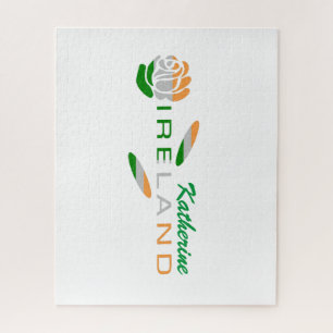 Irish Flag Rose Personalised Jigsaw Puzzle