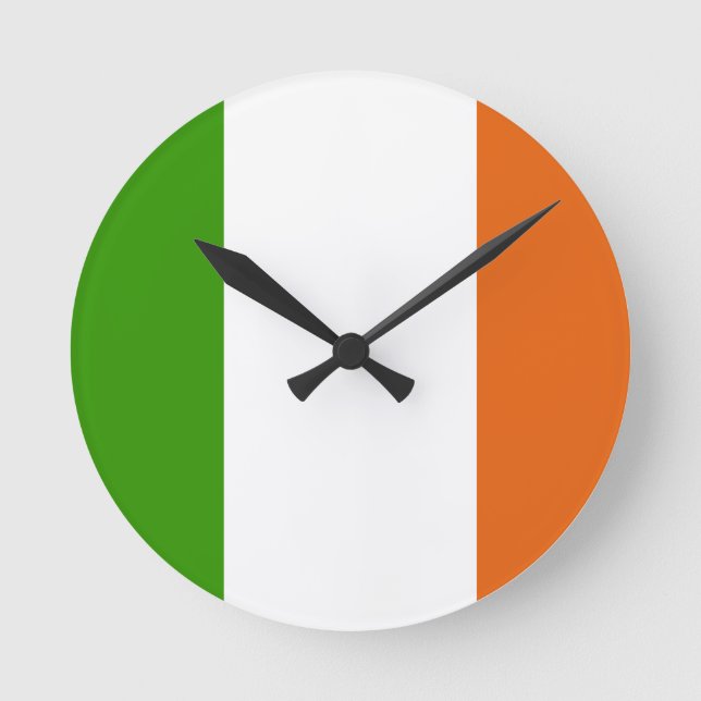Irish Flag Round Clock (Front)
