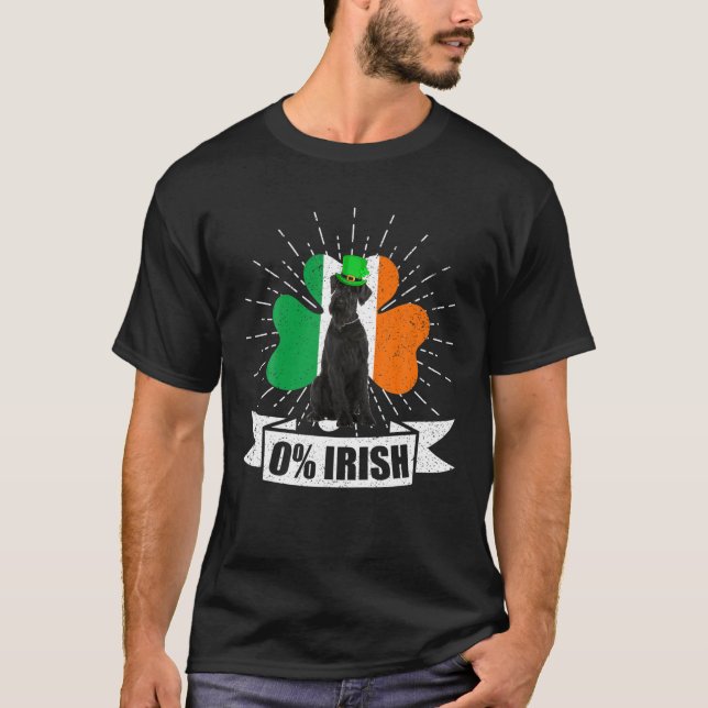 Irish Flag Shamrock Giant Schnauzer Dog St. Patric T-Shirt (Front)