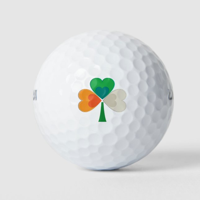Irish Flag Shamrock Golf Balls (Front)