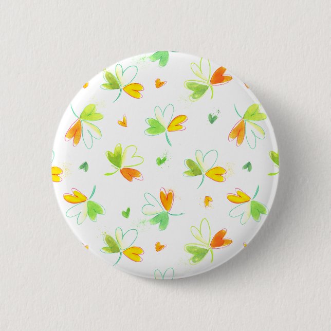Irish Flag Shamrock Pattern 6 Cm Round Badge (Front)