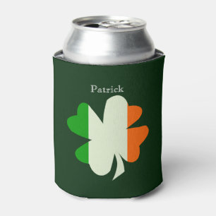 Irish Flag Shamrock Personalised Can Cooler