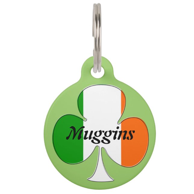 Irish Flag Shamrock Pet Tag (Front)