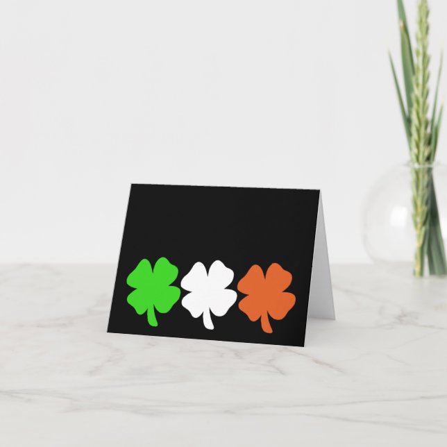 Irish Flag Shamrocks Card (Front)