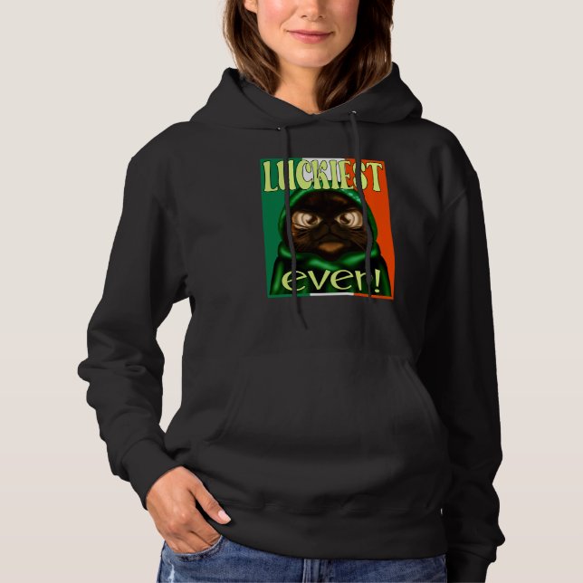 IRISH FLAG ST PATRICK'S CAT HOODIE (Front)