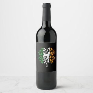 IRISH Flag St Patricks Day Boston Terrier Shamrock Wine Label