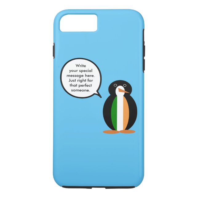 Irish Flag Talking Ms. Penguin Personalised Case-Mate iPhone Case (Back)