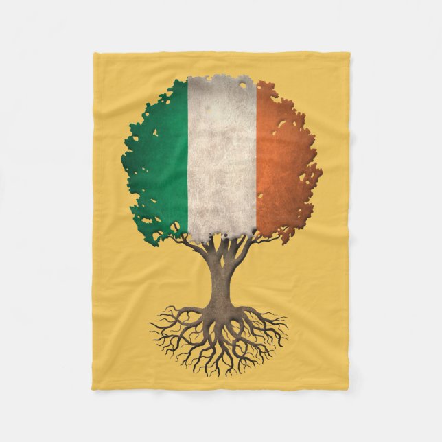 Irish Flag Tree of Life Customisable Fleece Blanket (Front)