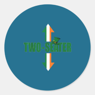 Irish Flag Two Seater Party-trashy Adult Humor Fun Classic Round Sticker