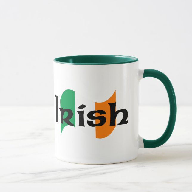 Irish Flag with Celtic Font Mug (Right)