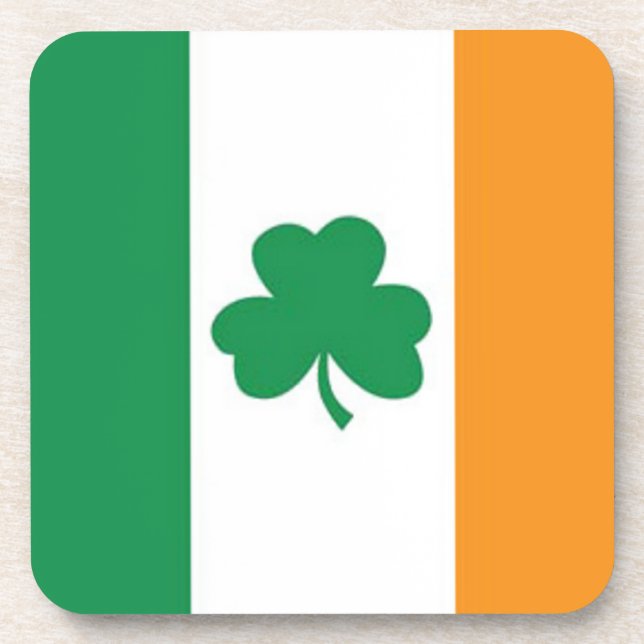 Irish Flag with Clover Coaster (Front)
