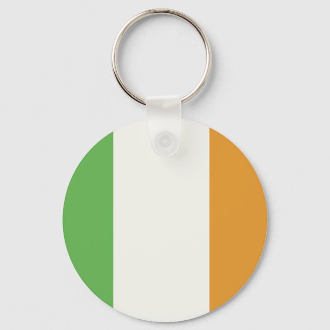 Irish Flag With Shamrock Key Ring (Front)