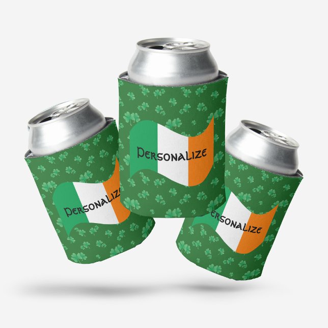 Irish Flag with Shamrocks Can Cooler (Creator Uploaded)