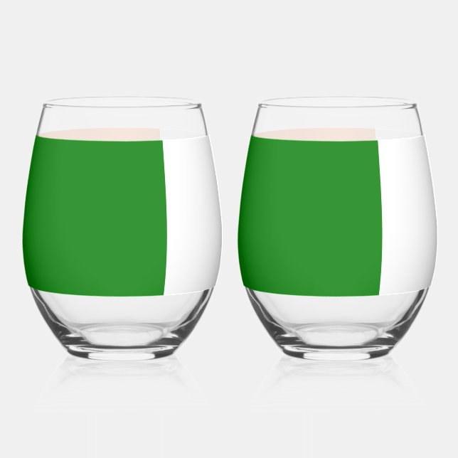 Irish Flag Wraps Around Stemless Wine Glass (Front)