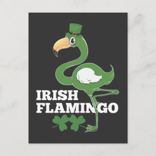 Irish Flamingo Ireland Party st patricks day Postcard