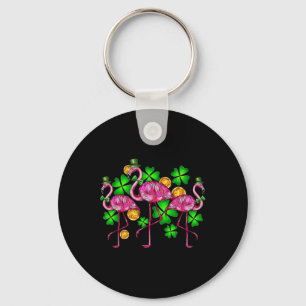 Irish Flamingo St Patricks Day Bird Animal Kids Wo Key Ring