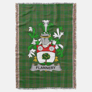 Irish Flannery or O_Flannery Coat of Arms Family Throw Blanket