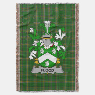 Irish Flood Coat of Arms Family Crest Ireland Throw Blanket