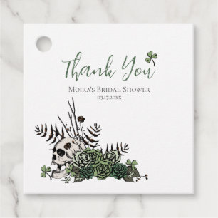 Irish Floral Skull & Clovers Bridal Shower Favour Tags