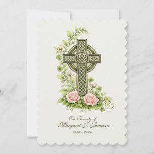 Irish Floral Sympathy Thank You Catholic Greenery Card