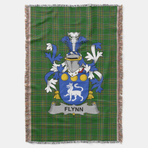 Irish Flynn or O_Flynn Coat of Arms Family Crest Throw Blanket