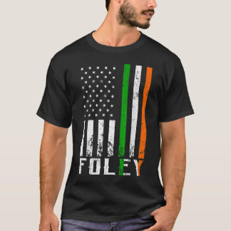 Irish FOLEY Family American Flag Ireland Flag T-Shirt