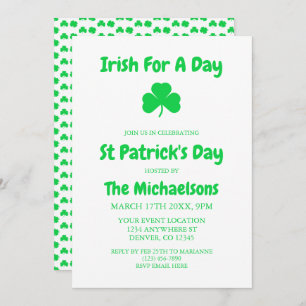 Irish For A Day Invitation