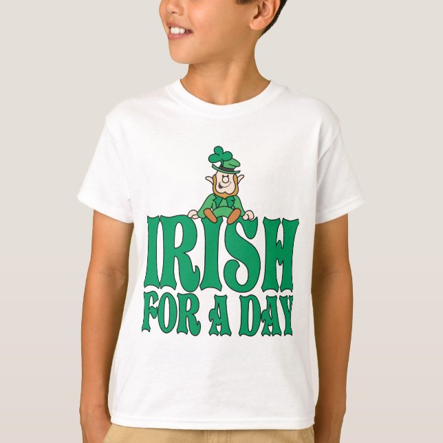 Irish For A Day Leprechaun T-Shirt (Front)