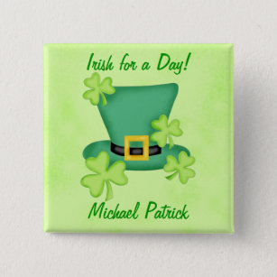 Irish for a Day St. Patrick's Name Badge Pin